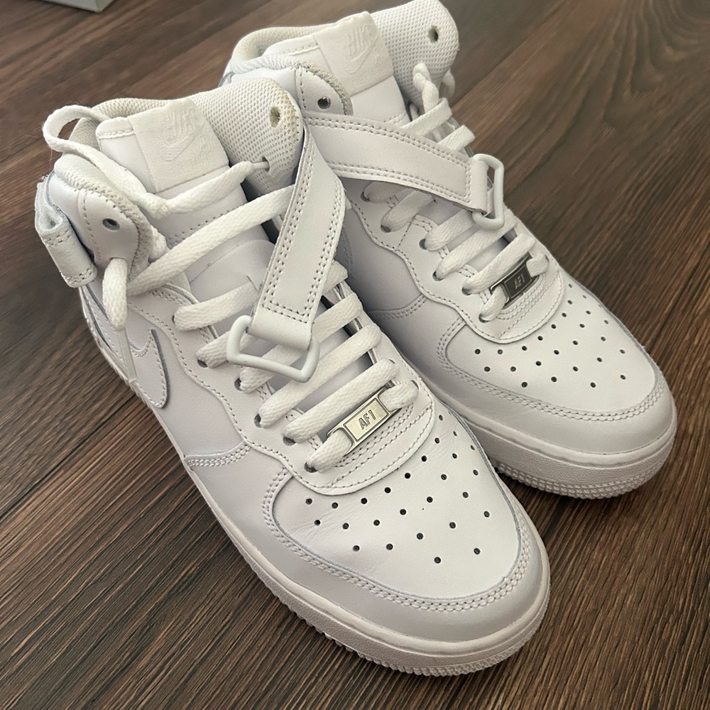 Nike White High-Top Sneakers with Strap